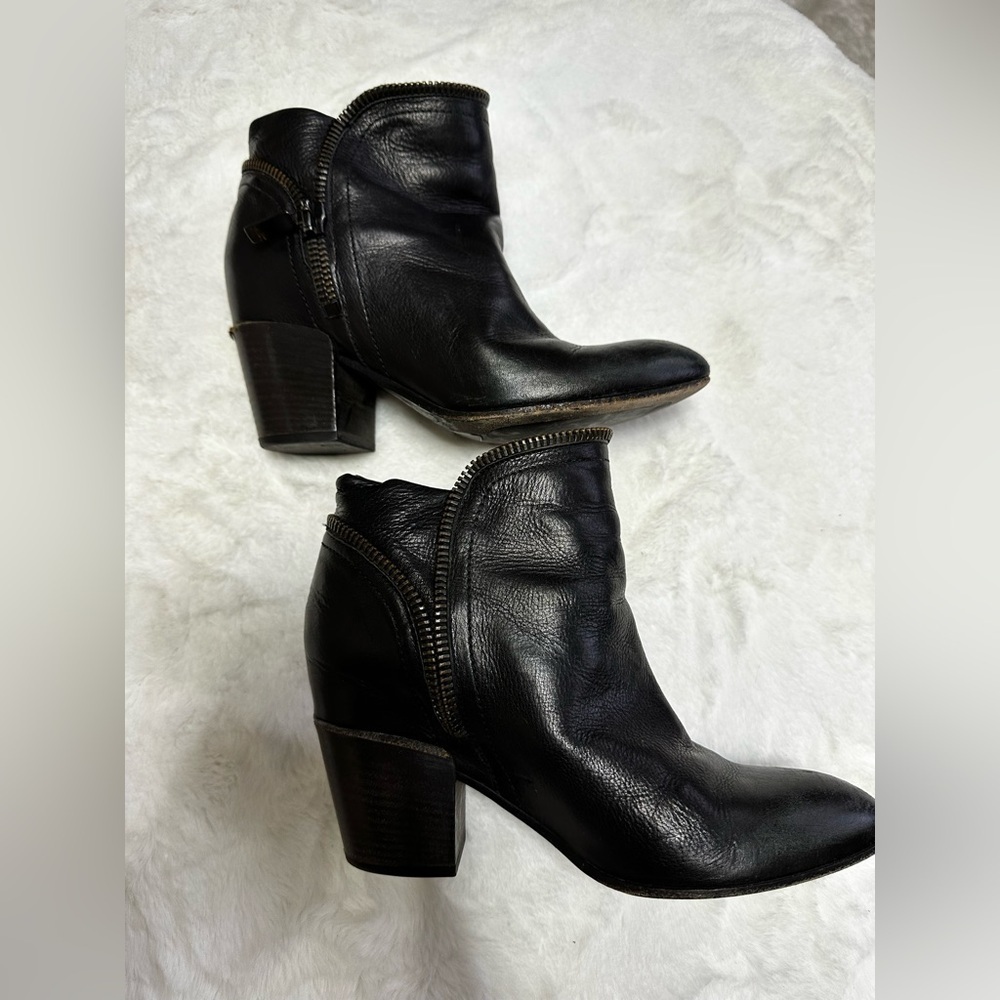 Black Leather Ankle Boots - Picture 8 of 14